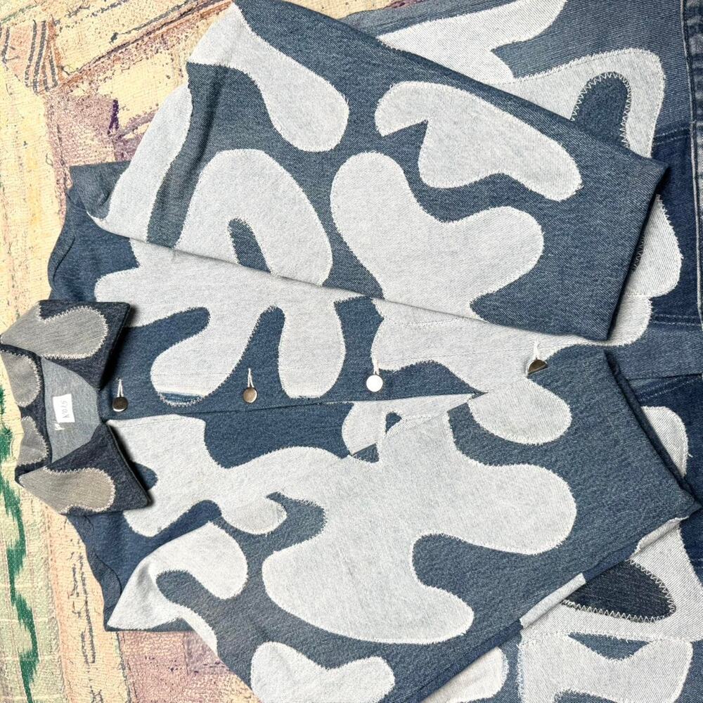 Custom upcycled patchwork denim jacket size XL One of one Jacket - Picture 6 of 8